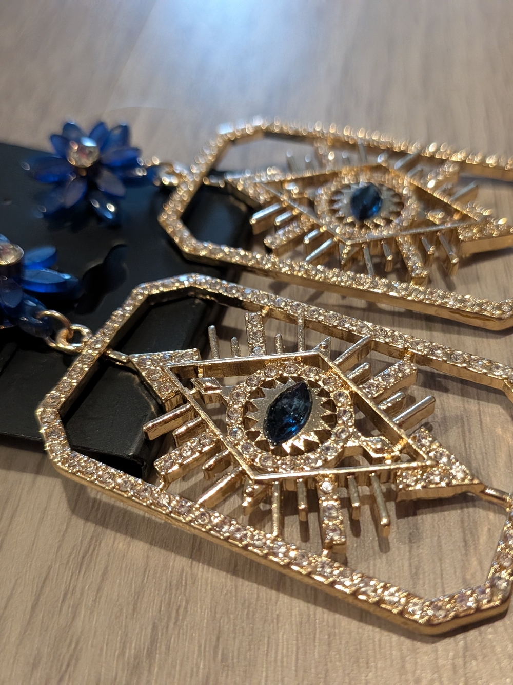 Swarovski Tarot Magic Pierced Earrings, featuring a gold-tone plated evil eye